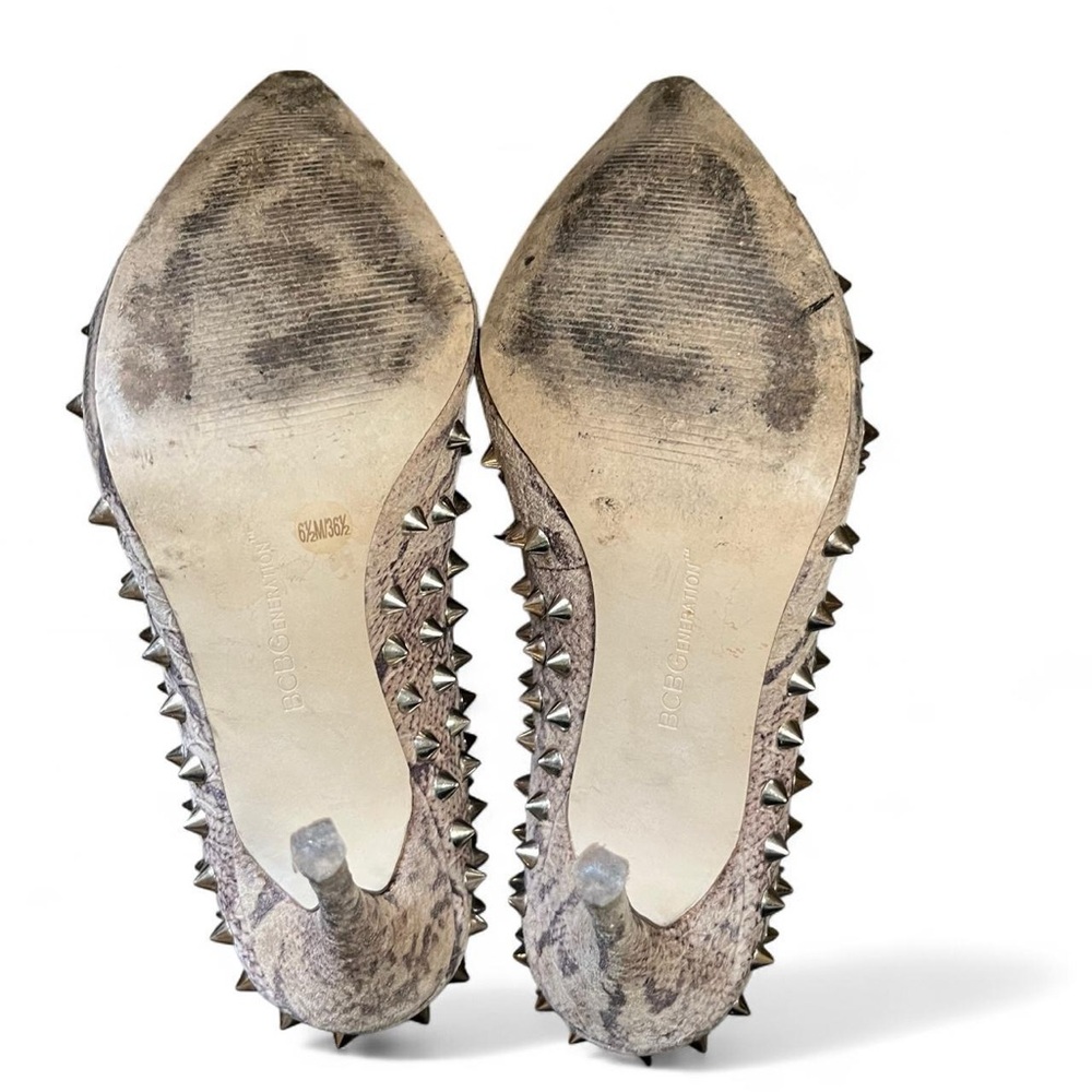 BCBGeneration spiked snakeskin pattern heels Size… - image 4